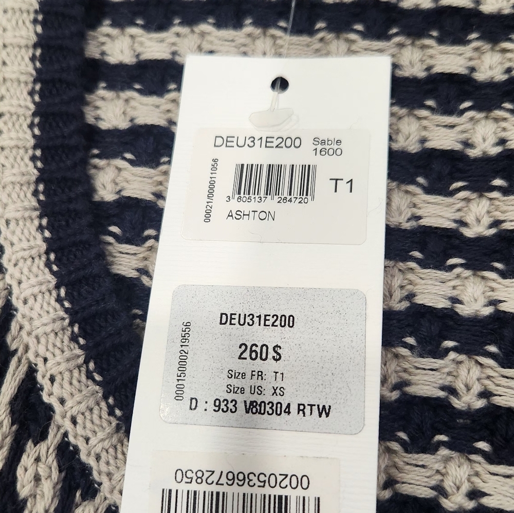 Gerard Darel Navy and White Patterned Cardigan Size 1 - Picture 9 of 15